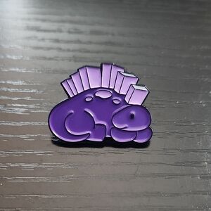 Purple Bookasaurus Dinosaur Enamel Pin